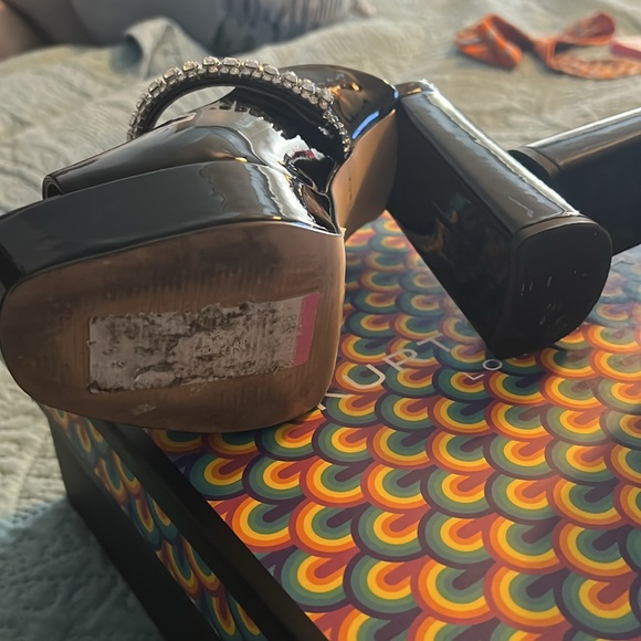 Kurt Geiger London Duke Platorm Peep Toe Black Shoes size 37 (size 7) - Picture 3 of 8